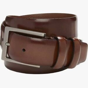 *Brand New*Joseph Abboud Handcrafted Double Loop Marbleized Leather Belt (Brown)
